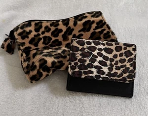 Pair (2) Mini Wallet & Coin Purse Relativity Tri-Coastal Leopard Animal Print - Picture 1 of 15