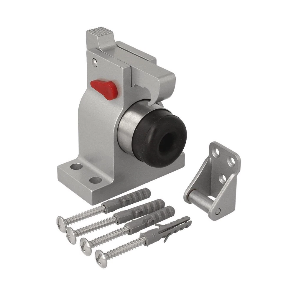 Türpuffer Feststellhaken Türstopper Türfeststeller Aluminiumguss Türpuffer Grau - Bild 1 von 3