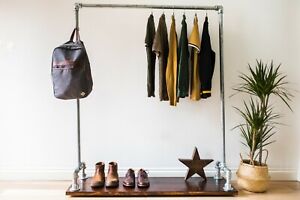 Industrial Style Clothes Rail with Bottom Shelf