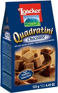 3 Pack Loacker Quadratini Premium Chocolate Bite Size Wafer Cookies 4.4oz ea NEW - Picture 1 of 1