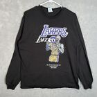 *A1 Warren Lotas Lakers Kobe Bryant Rip T Shirt Adult Large L/S Black Mens