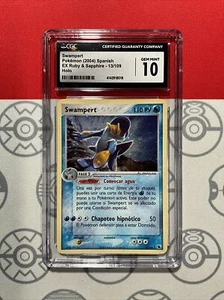 NEW CGC 10 GEM Swampert 13 SPANISH EX Ruby & Sapphire Holo Pokemon Card PSA 8018 - Picture 1 of 10