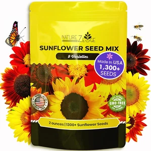 1300+ Sunflower Seeds Garden Variety Pack, Bulk Sunflower Seeds for Planting Flo - Picture 1 of 12