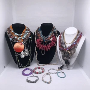 Beaded Jewelry Funky Fun Jewelry Lot Chunky Necklace Bracelet - Picture 1 of 5