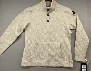 Avalanche Pullover Women XL Taka Quilted Pearl Heather Pocket Mock Neck MSRP $50 - Picture 1 of 16