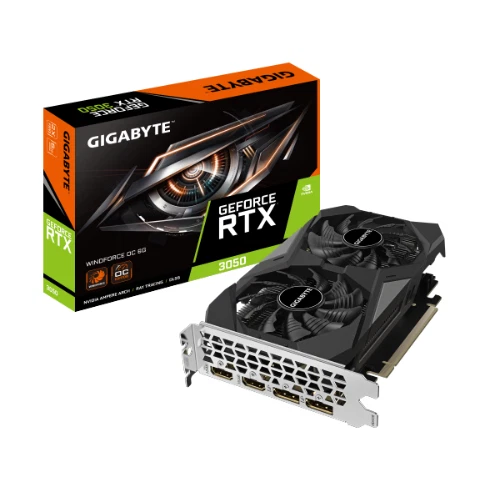 Gigabyte GeForce RTX 3050 Windforce 2 6GB graphics card GDDR6 HDMI Display Port - Image 1 of 1