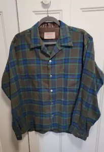Camicia Vintage Lanerossi Game And Lake Uomo Grande Lavaggio Come Lana, Tessuta in Italia - Foto 1 di 9