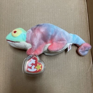 TY Beanie Baby - IGGY the Iguana (tye-dyed w/ spikes) (9.5 inch) Blue/pnk/orng - Picture 1 of 4