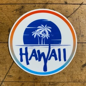 Hawaii Sticker - Vinyl Decal Hawaiian Islands Palm Trees Sunset 3" - Picture 1 of 1