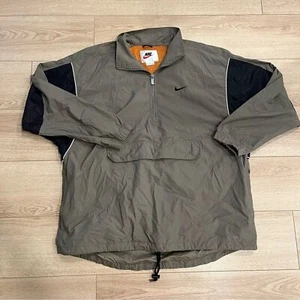 Vintage Nike Red Label Taupe Tan Black Half Zip Windbreaker Jacket Size XL - Picture 1 of 9