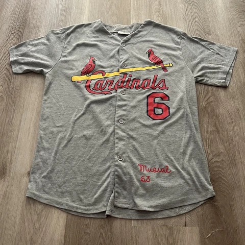 Stan Musial # 6 1963 St. Louis Cardinals MLB Baseball Jersey Match Up Size XL Cover