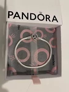 PANDORA 925 ALE Moments Sparkling Infinity Heart Clasp Bracelet 19cm/7.5in w/Box - Picture 1 of 3