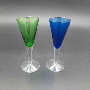 Vintage Glass Martini Cocktail Glasses Set Of 2 - Picture 1 of 4