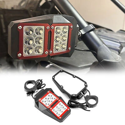 For Honda Pioneer 500 700 1000 1.75"-2" UTV Rear View Side Mirrors W/LED Light - Image 1 of 4