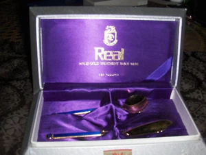 Besteck 2tlg Set REAL Vergoldet Emailliert Neu Original Verpackung - Bild 1 von 12