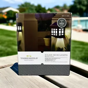 Threshold Solar LED Deck Lights 4.5"x 3.5"x 2.5" Bronze - Picture 1 of 4