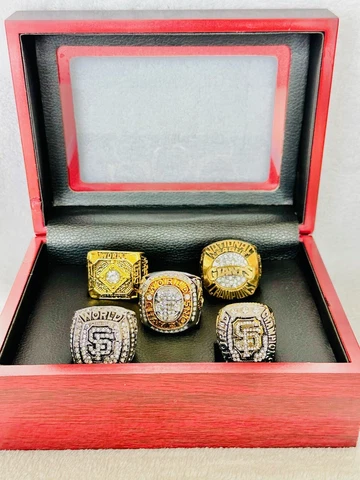 5 PCS San Francisco Giants Championships Complete Ring Set W Box US SHIP Cover