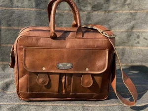 Tasche Leder Kuriertasche echt Laptop neu Herren 17 Zoll Schulter Vintage braun - Bild 1 von 8