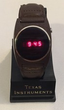 1970s Vintage Texas Instruments Series 500 RED LED Watch With Display Case,Works