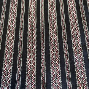 VTG Black Stripe Cotton Fabric Western Southwest 1 yd x 43" Cowboy Desert - Picture 1 of 12