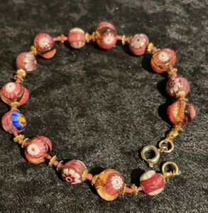 Antica Murrina Venezia Millefiori Glass Bead Bracelet Multicolor Size 9 Estate - Picture 1 of 13