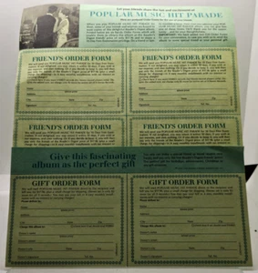 Formulario de pedido de amigo para discos de éxitos de música popular, insertos - de colección - Imagen 1 de 2