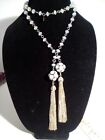 Juicy Couture RhinestoneBall/Chain Tassel/Lariat Necklace 44" +More Vtg Jewelry 