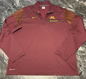 Minnesota Gophers Nike Men’s Coaches Half-Zip Jacket Dri-Fit Sz L Maroon Fleece - Picture 1 of 9