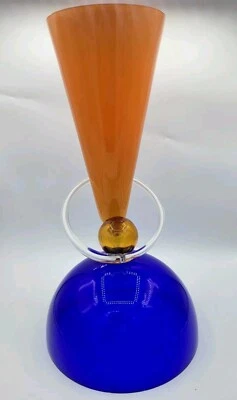 Jarrón de piso Krosno Jozefina grande post moderno arte pop cuenco colores primarios Memphis Foto 1 de 4