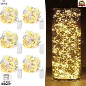 6 Pack Fairy Lights Battery Operated 7ft 20 LED Mini String Lights Twinkle Light - Picture 1 of 9