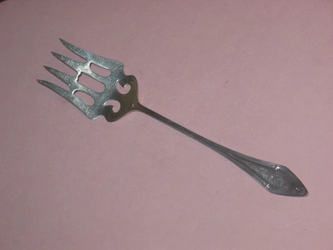 HENDRICK HUDSON ~ Small Serving Fork ~ Art Deco Sterling Cover