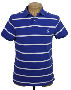 Vintage Ralph Lauren blau & weiß gestreiftes Polo Top - Herren Größe M - Bild 1 von 9