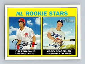 Corey Seager 2016 Topps Heritage NL Rookie Stars #168 RC NM-MT Jose Peraza - Picture 1 of 2