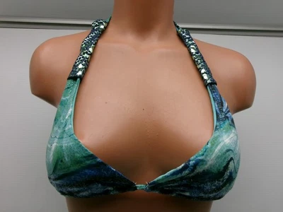 Top de bikini halter de sirena Sauvage con tubo brillante talla pequeña artículo #398L Foto 1 de 4