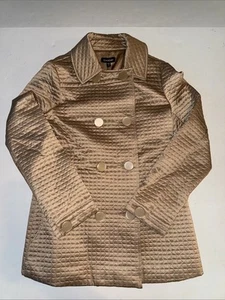 Bebe Women’s Medium Double-Breast Square Quilted Pea Coat Gold - Picture 1 of 10