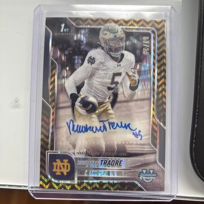 2025 Bowman Chrome University Boubacar Traore Black & Gold Stealth Auto /25 - Image 1 of 2