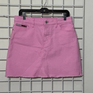 Neu mit Etikett Tommy Hilfiger rosa Denim Minirock. Größe 8 - Bild 1 von 9