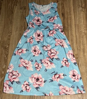 OUGES Womens Floral Maternity Sleeveless Dress Nursing & Breastfeeding Size M - Image 1 of 4