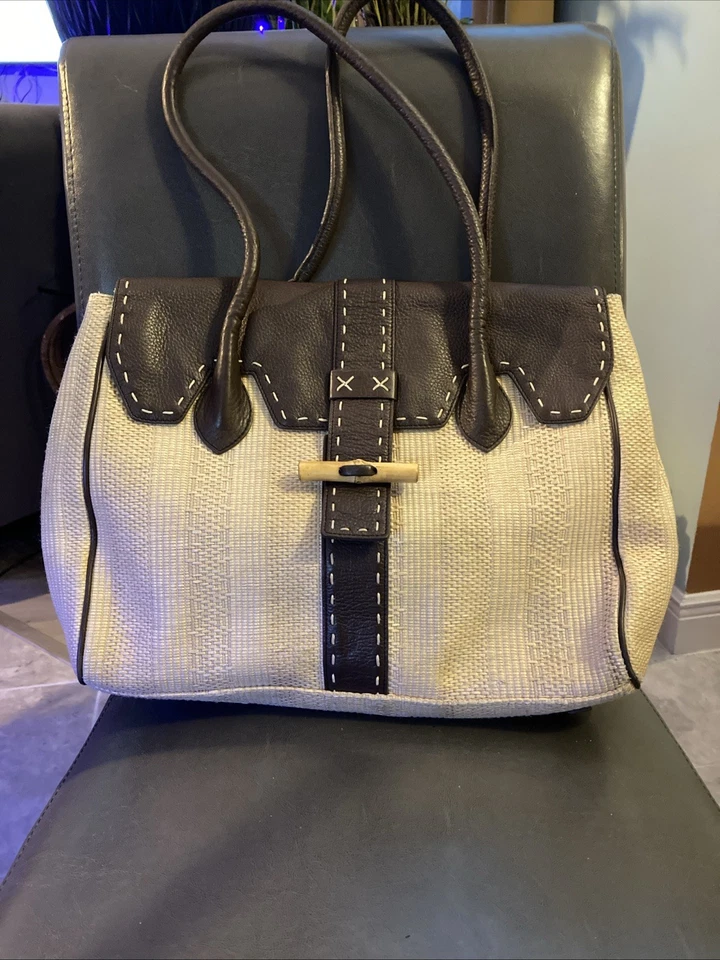 Bolso de Mano Kate Landry de Mimbre Cartera Boho Paja Chic Tejido Grande  Foto 1 de 4