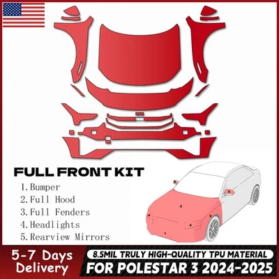 For Polestar 3 2024-2025 PRO Series PreCut Paint Protection Film Clear Bra PPF - Image 1 of 4