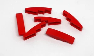 6 x Lego® Classic Dachstein gebogen 1 x 4 keine Noppen 61678 rot - Picture 1 of 2