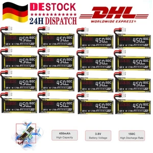 16 Stück 1S 3,8V 450mAh LiPo-Akku 50C/100C mit BT2.0-Stecker für RC-Auto, Truck - Bild 1 von 11