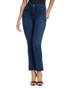 Good American Good Legs High Rise Straight Jeans 0/25 Blau Denim Knopf Reißverschluss - Bild 1 von 16