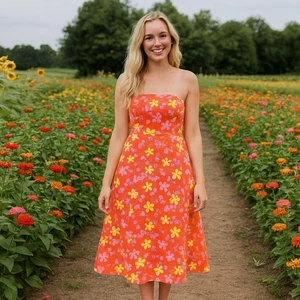 Lilly Pulitzer Dress Size 10  Dress Bow Back Boho floral Festival Vacation vibe - Picture 1 of 12