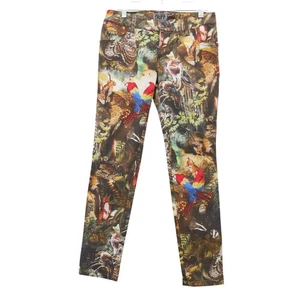vtg Y2K Tripp NYC Jungle Forest Animals All Over Print Jeans 27/5 - Picture 1 of 10