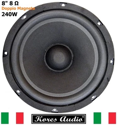 Kores Audio K-R8D Woofer Universale 8" Pollici 20/21 Cm 8 Ohm 240W Professionale - Immagine 1 di 4