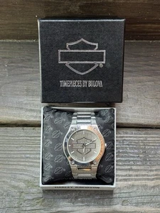 Harley-Davidson Watch Quartz Stainless Steel Men’s VERY Rare 76A14 Silver dial - Picture 1 of 6