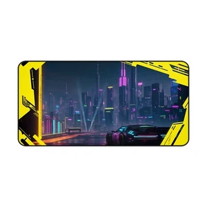 Alfombrilla de escritorio CyberPunk, alfombrilla de ratón para juegos, goma antideslizante, alfombrilla de ratón Cyberpunk City. - Imagen 1 de 25