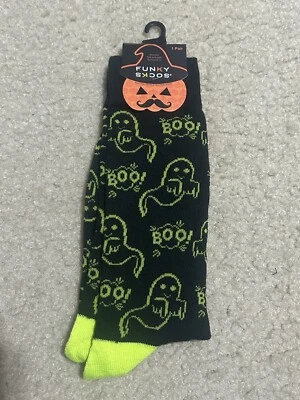 LOTE de 3 Calcetines Halloween Funky Ghost Lápida Araña Hombres 6-12 Negro Gris Rojo Verde Foto 1 de 4