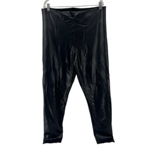 Joie Faux Leather Leggings High Waist Stretch Pull On Pants Punk Goth XXL - Picture 1 of 11